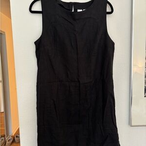 GAP Sleeveless Black Linen Shift Dress